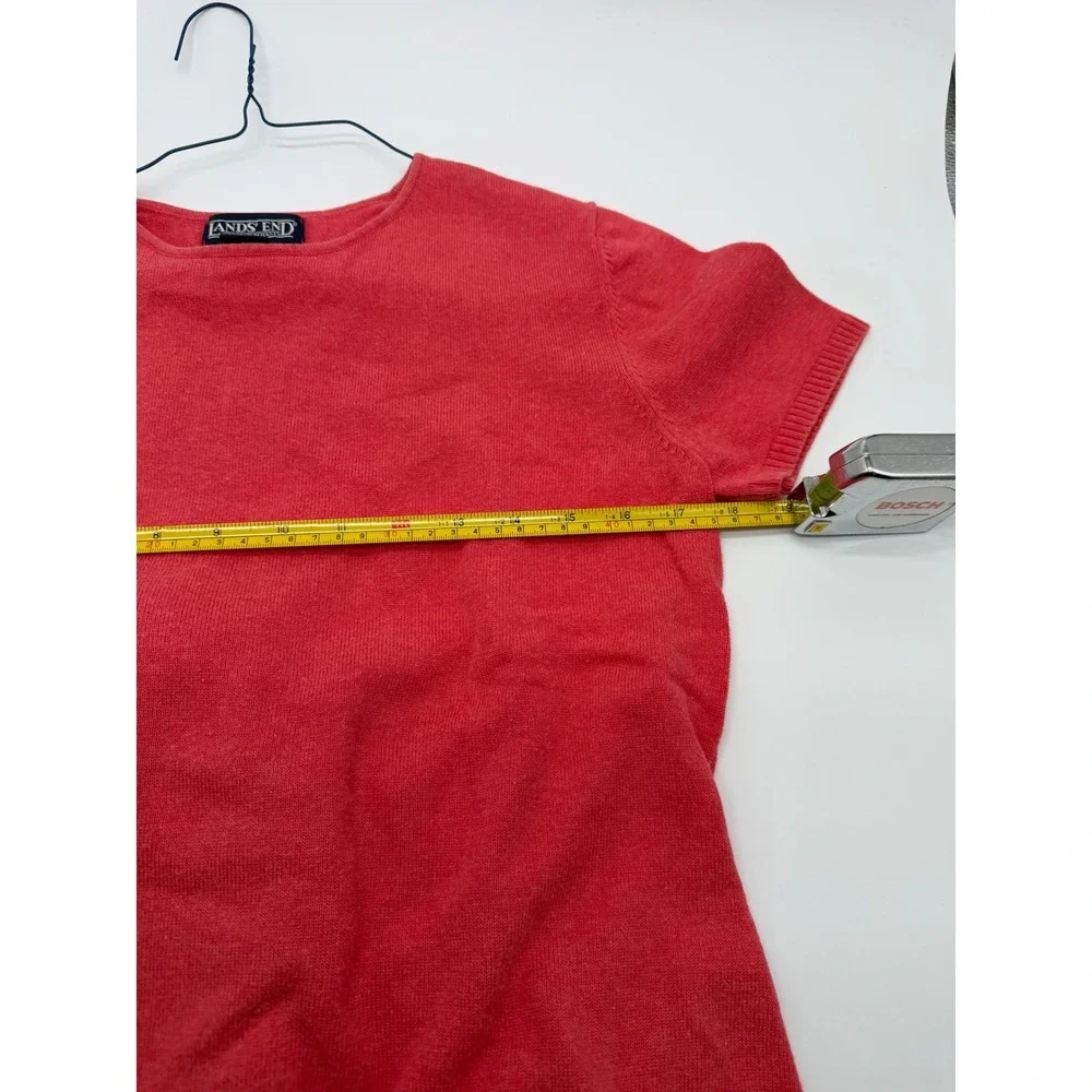 Lands End‎ Coral Pink Sweater Twin Set Cardigan Pullover Petite Medium 10-12